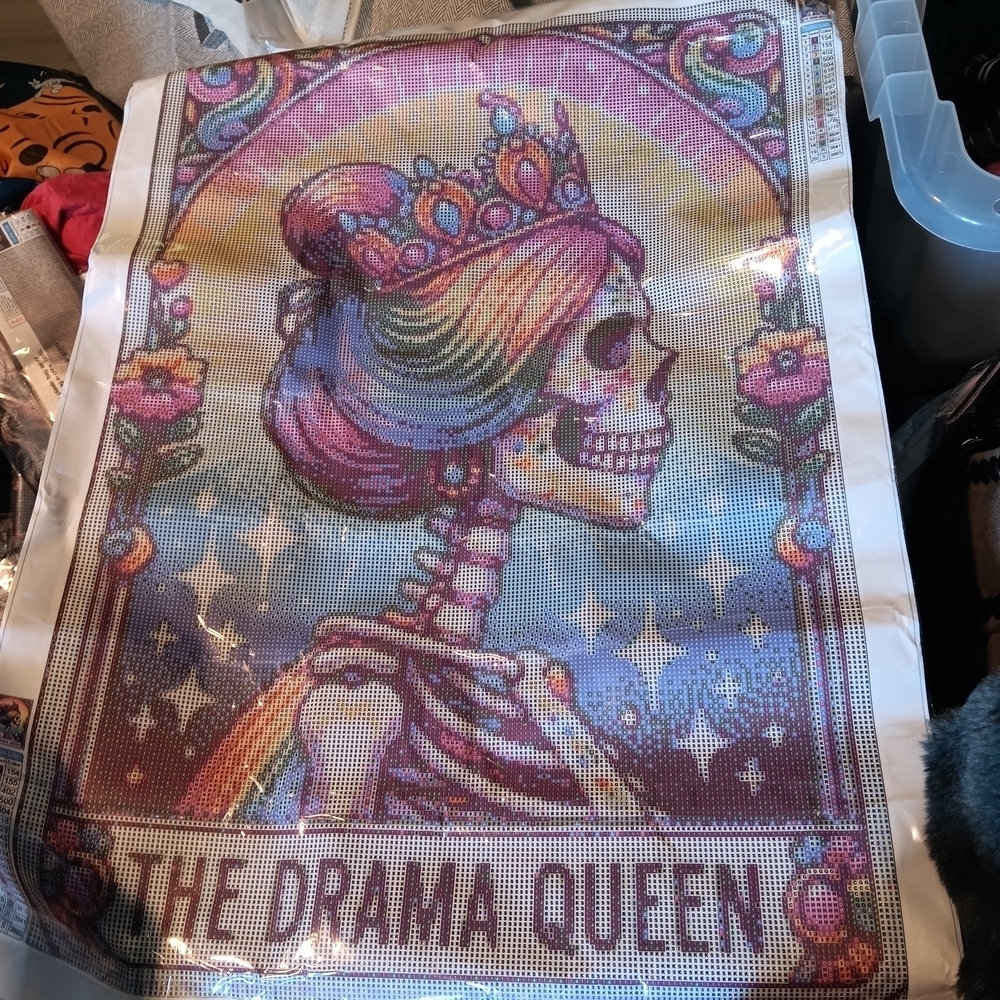 Colorful Tarot Card 'The Drama Queen' Skeleton Diamond Painting Art 50x70 - Picture 2 of 6